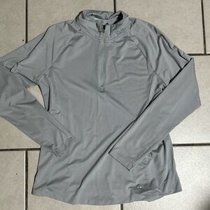Gray Long Sleeve Quarter-Zip Top